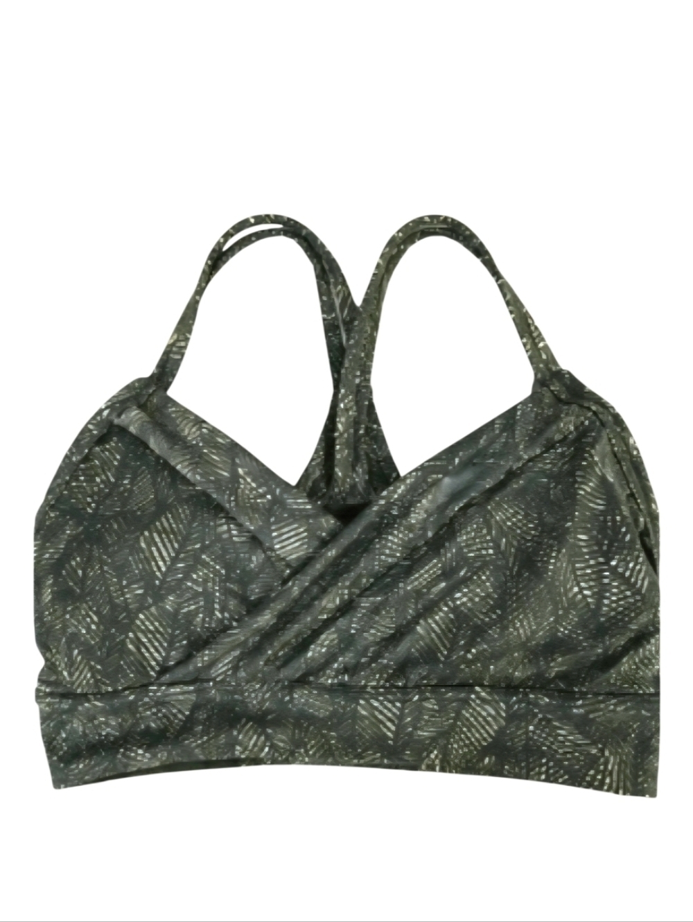 Lululemon Wrap It Up Bra JAZZY WHITE GATOR GREEN/GATOR GREEN Size 4